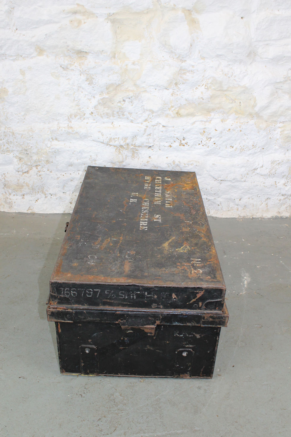 Thumbnail: VINTAGE STEEL SERVICEMAN’S TRUNK WANTED ON VOYAGE