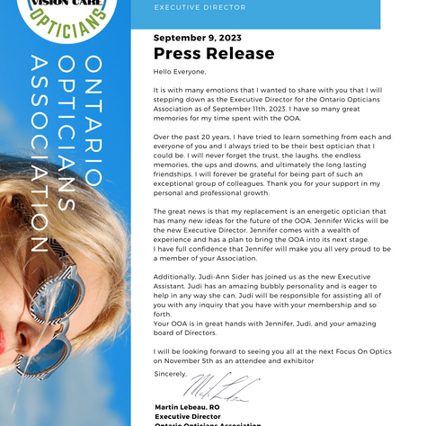 A Message from the OOA's Executive Director