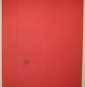 1965 Красная стенка. Дерево, масло, электрическая розетка 149х130 