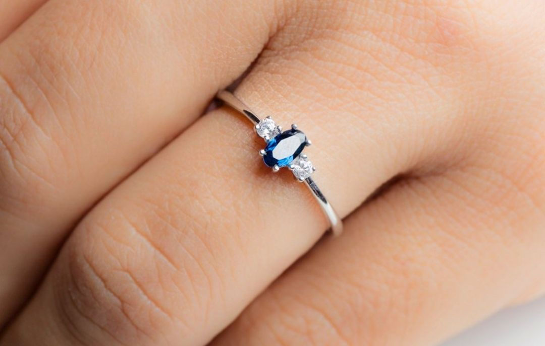 Solid Gold Minimalist Engagement Ring With Real Diamonds 