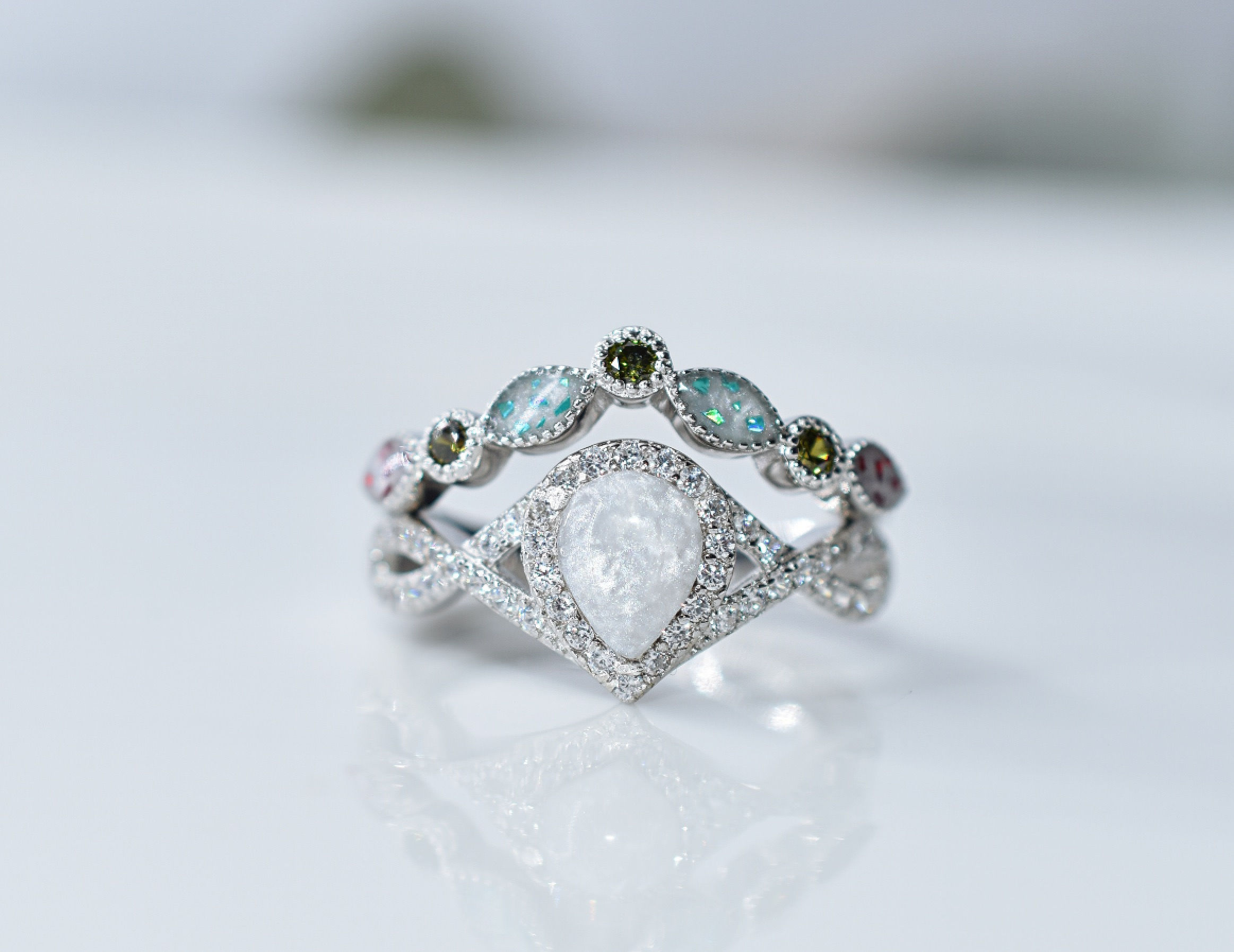 Birthstone Pear Drop Infinity Set