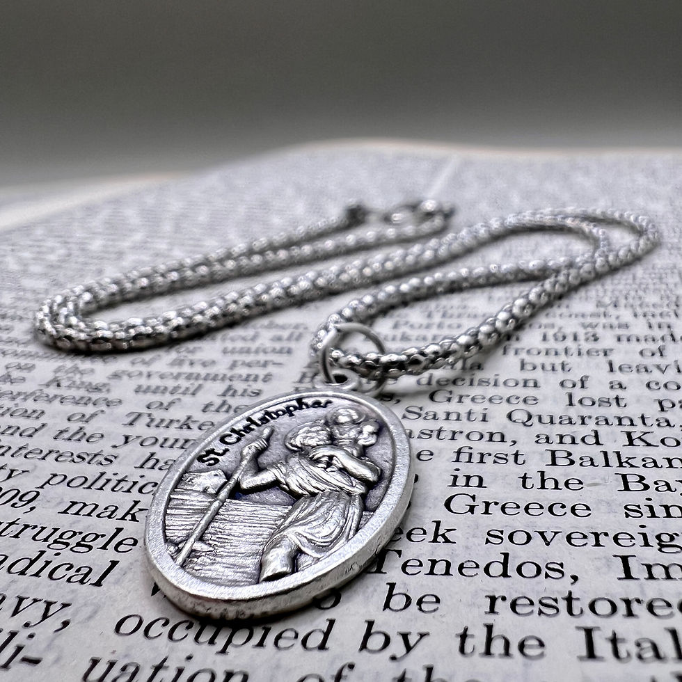 Saint Christopher - Pray for Us - Simple Necklace 30cm