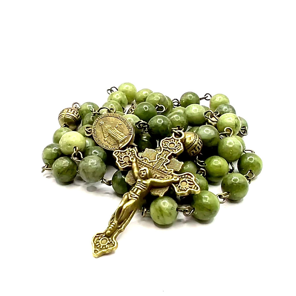 Thumbnail: Jade and Brass French Gothic Rosary