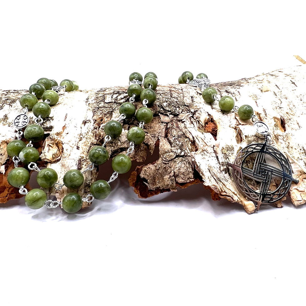 Thumbnail: Connemara Marble Saint Brigid's Cross Celtic Rosary