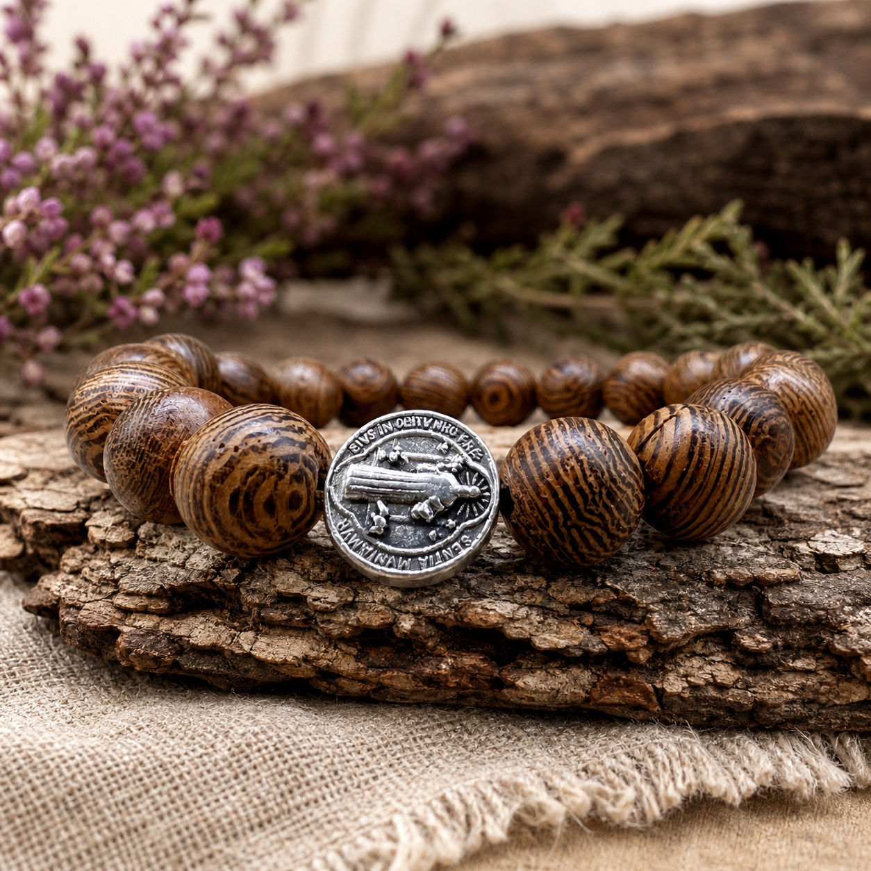 Jacobean Oak and Saint Benedict Bracelet