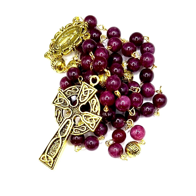 Thumbnail: Garnet and Gold - Celtic Marian Rosary