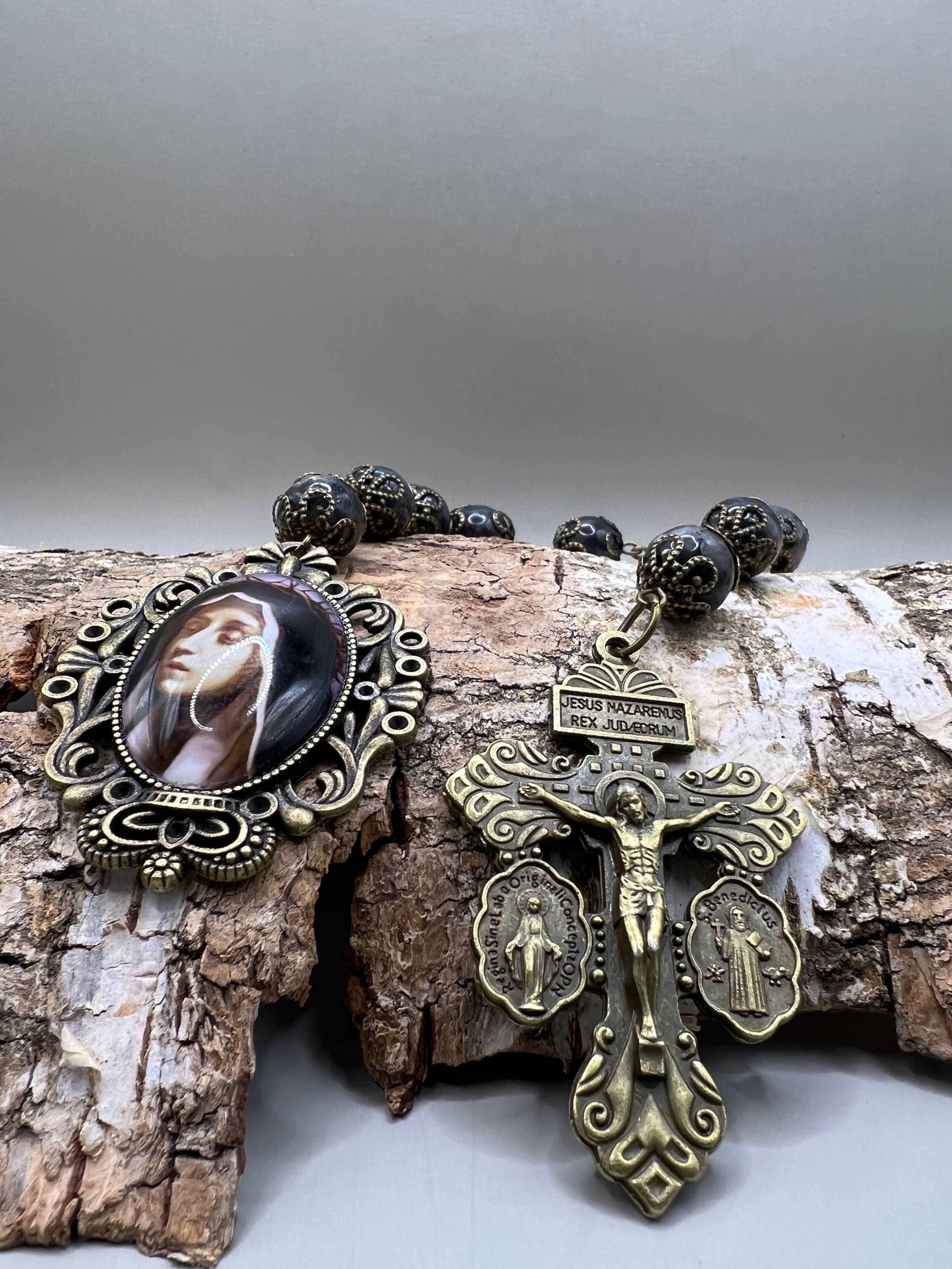 Saint Catherine of Siena Pardon Crucifix Tenner Rosary