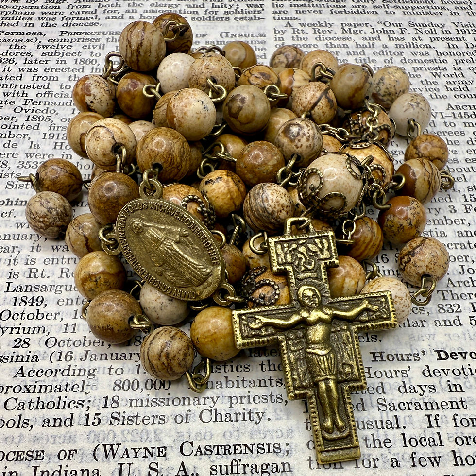 Thumbnail: Saint Francis 7 Decade Rosary Granite and Brass