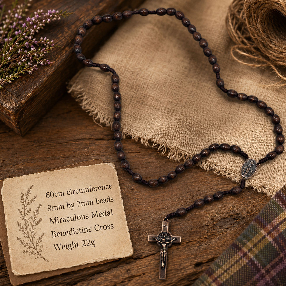 Thumbnail: Handmade Traditional Rosary with Maple Wood beads and Miraculous Medal