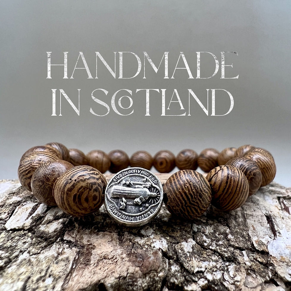 Thumbnail: Jacobean Oak and Saint Benedict Bracelet