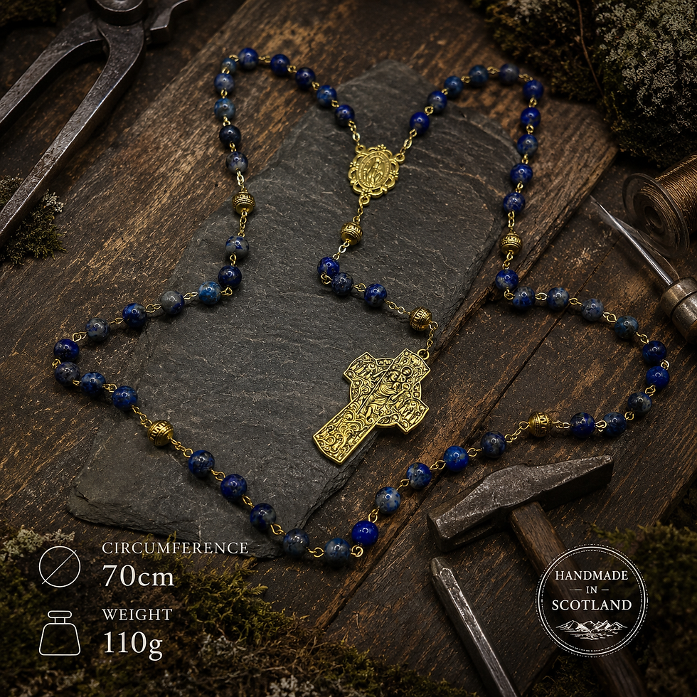 Thumbnail: Lapis Lazuli Saint Christopher Rosary