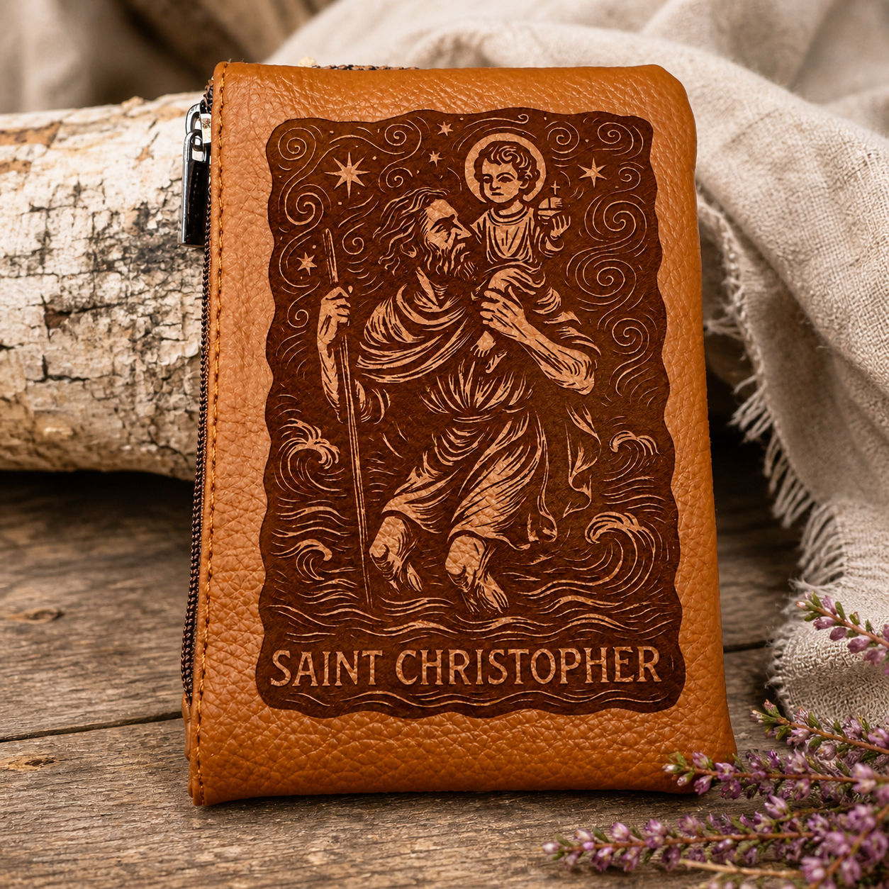 Saint Christopher | Engraved Rosary Pouch | Personalised Gift