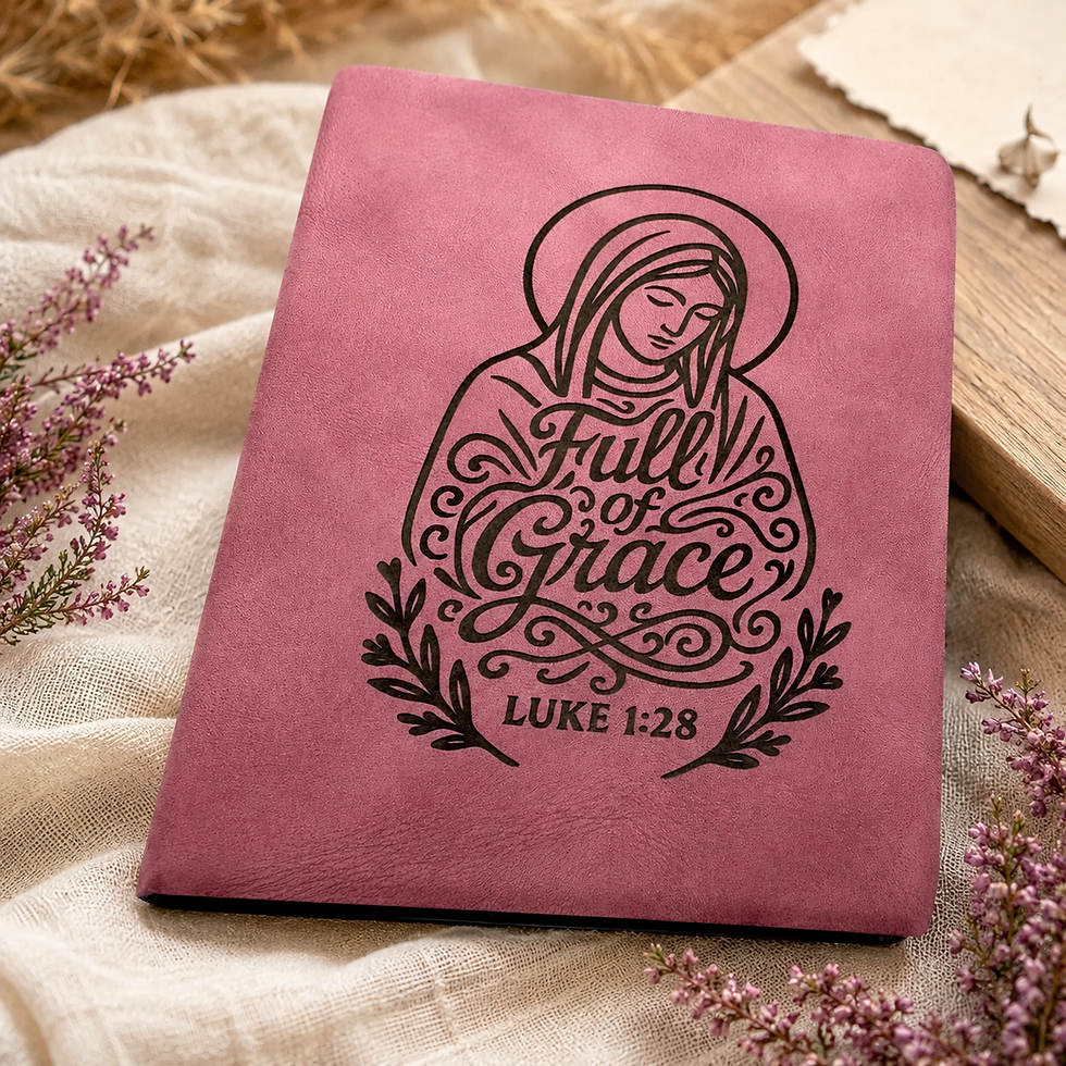 Thumbnail: Hail Mary - A6 Personalised Leather Prayer Journal Notebook