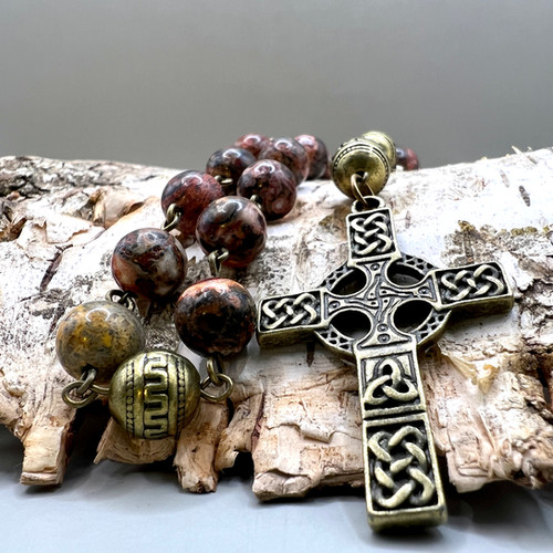 Pink Granite -Handmade in Scotland Anglican Prayer Beads Rosary