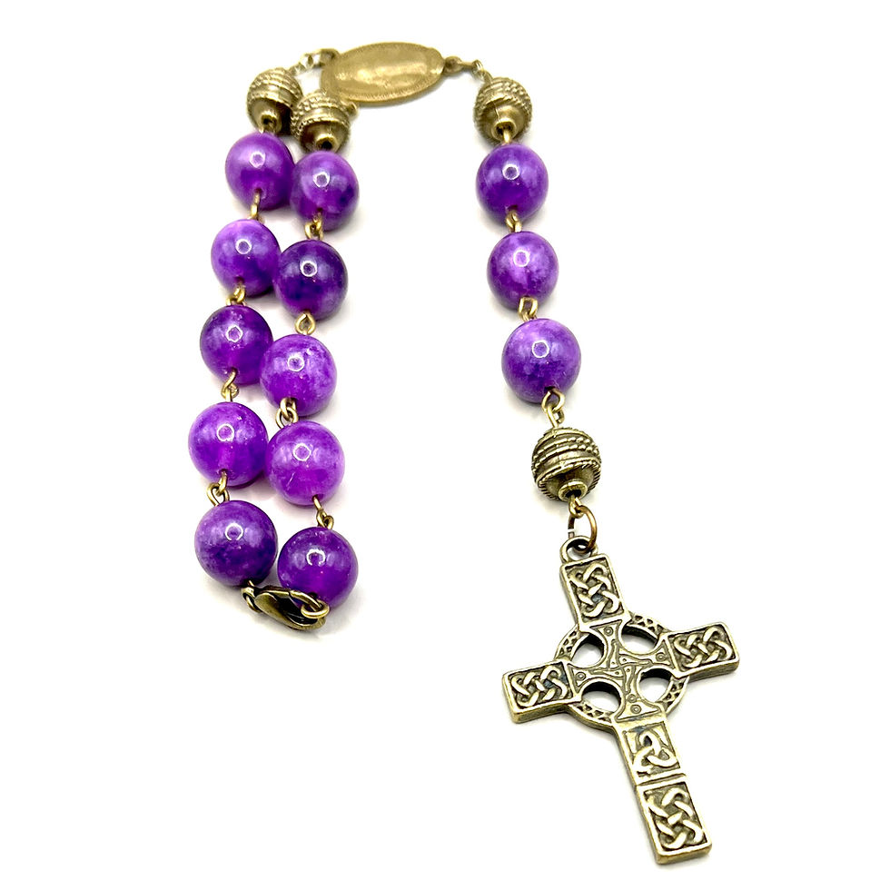 Thumbnail: Amethyst Celtic Car Rosary single decade handmade in Scotland 