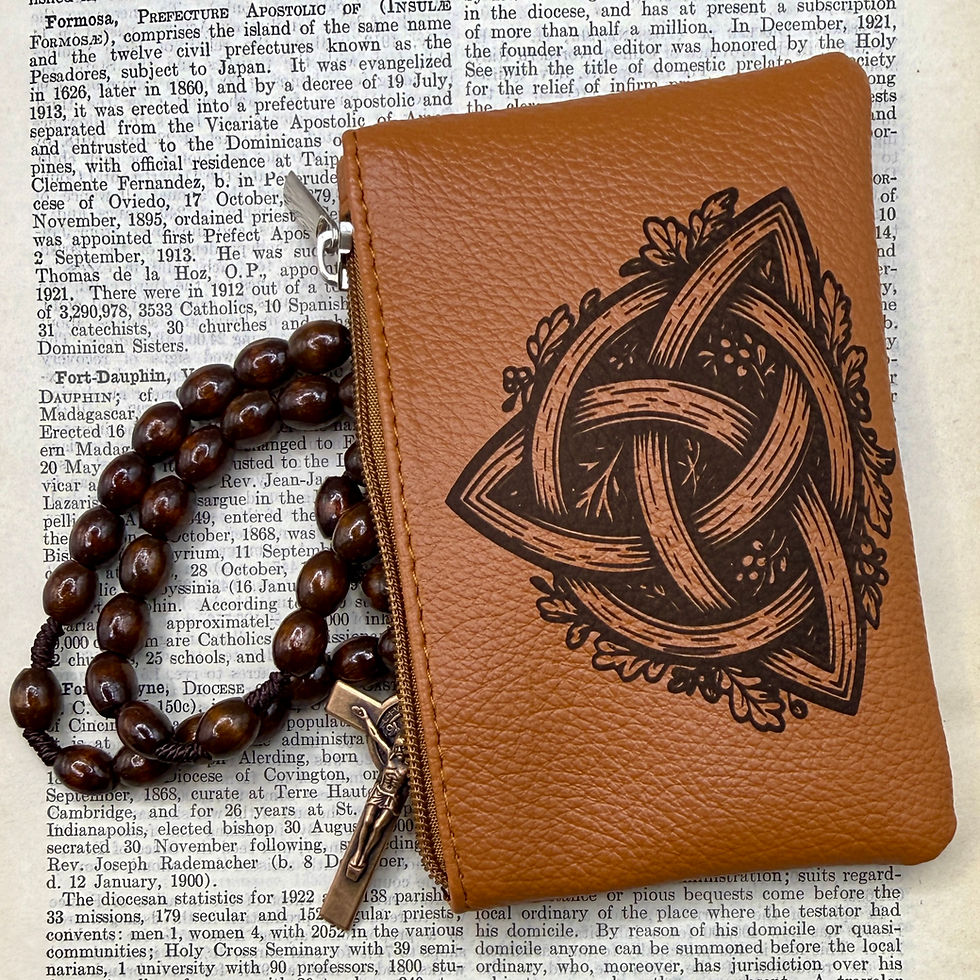 Thumbnail: Celtic Triquetra Rosary Pouch l Engraved Rosary Pouch | Personalised Gift