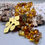 Thumbnail: Amber Glass Pardon Rosary Beads with Miraculous Medal Gold