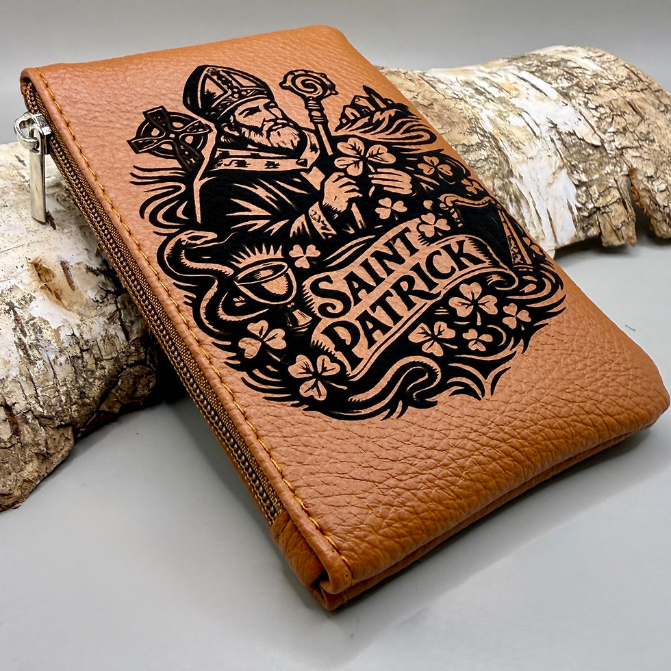 Thumbnail: Saint Patrick l Engraved Rosary Pouch | Personalised Rosary case