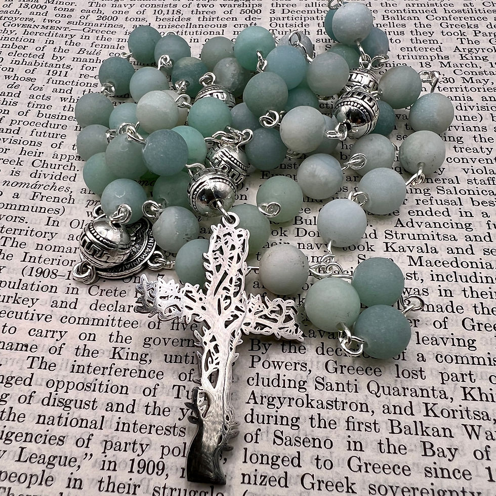 Thumbnail: Amazonite and Steel Catholic Rosary