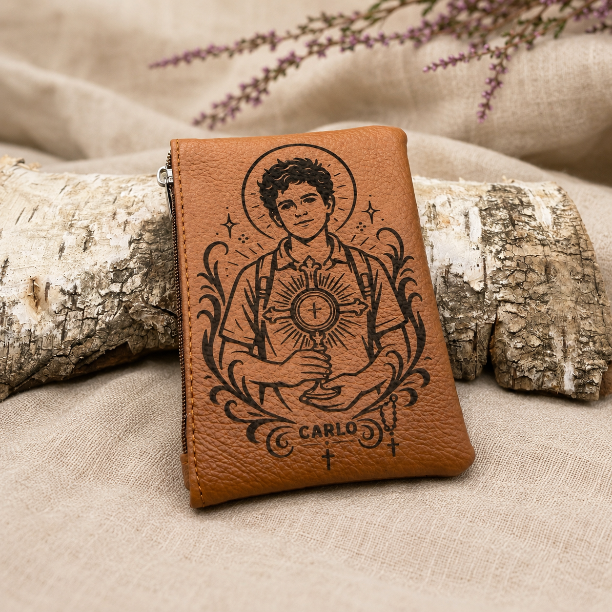 Carlo Acutis - Engraved Rosary Pouch | Personalised Rosary