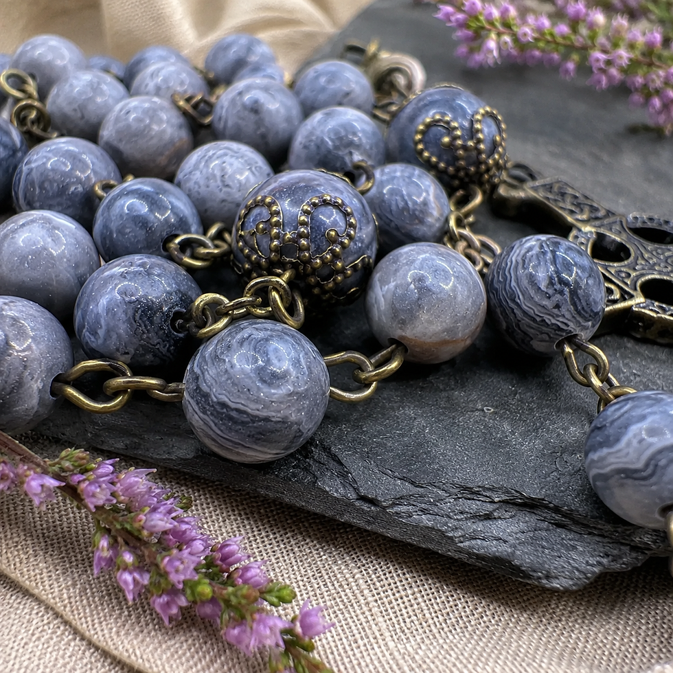 Thumbnail: Marble Anglican Prayer Beads Rosary - Celtic Cross