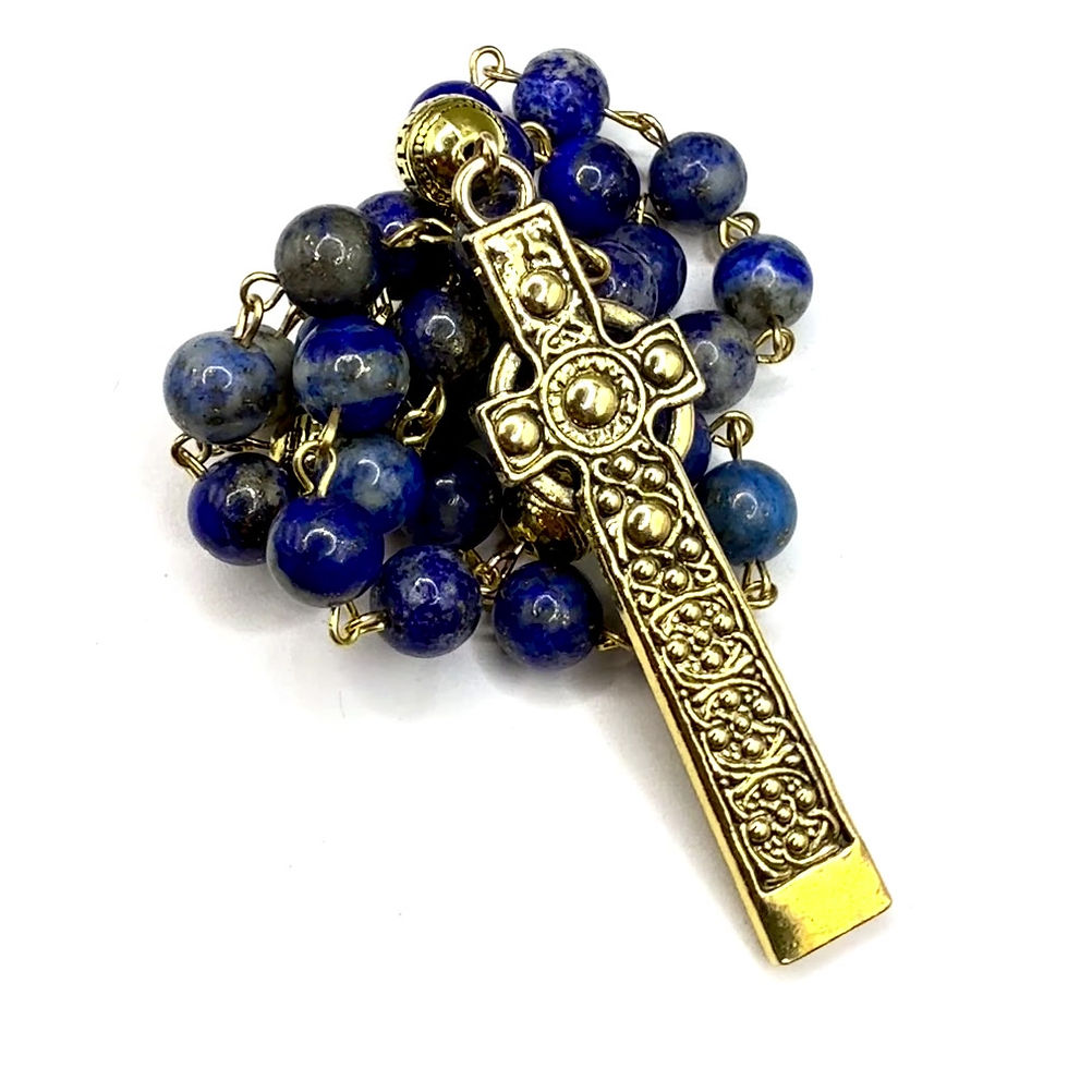 Thumbnail: Iona Anglican Prayer Beads, Lapis Lazuli Episcopal Rosary Saint Martin’s Cross