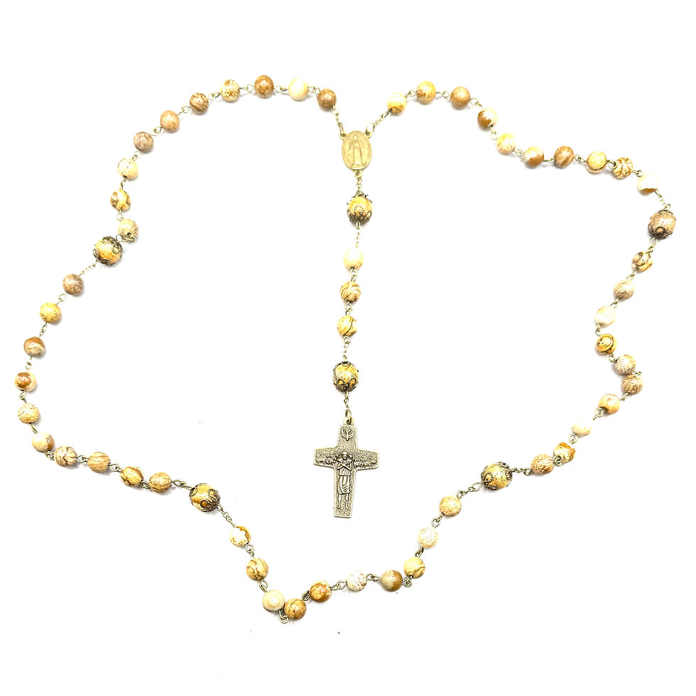 Thumbnail: Traditional Handmade Catholic Rosary with Pope Francis Pectoral Cross