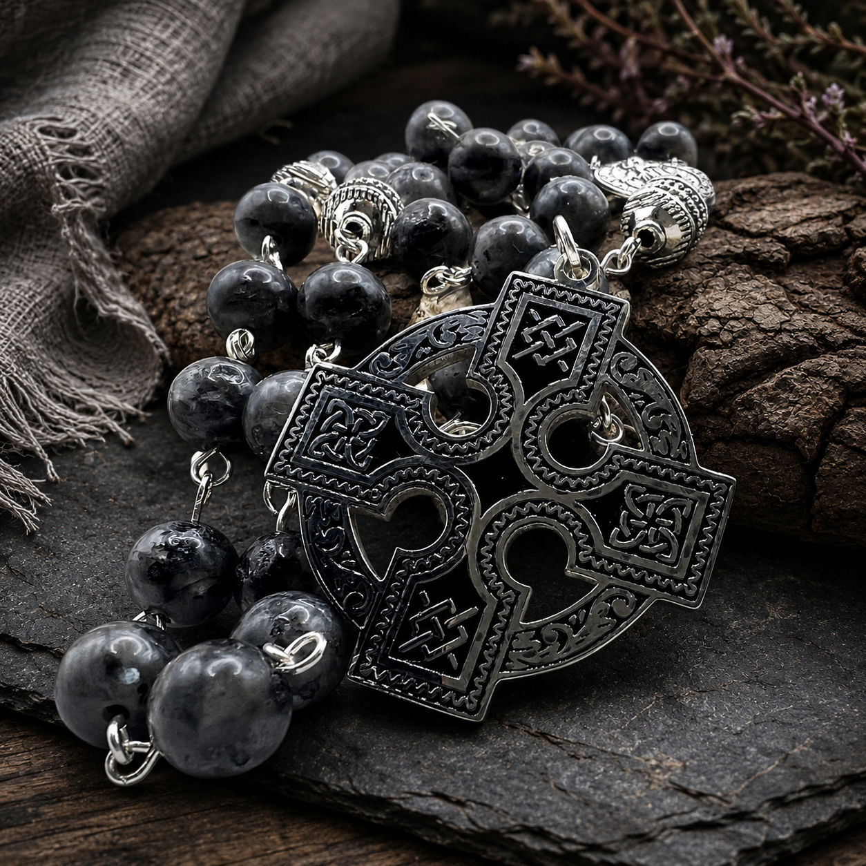 Gothic Labradorite Celtic Rosary