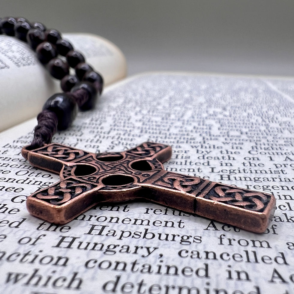 Thumbnail: Anglican Maple and Bronze Celtic Rosary