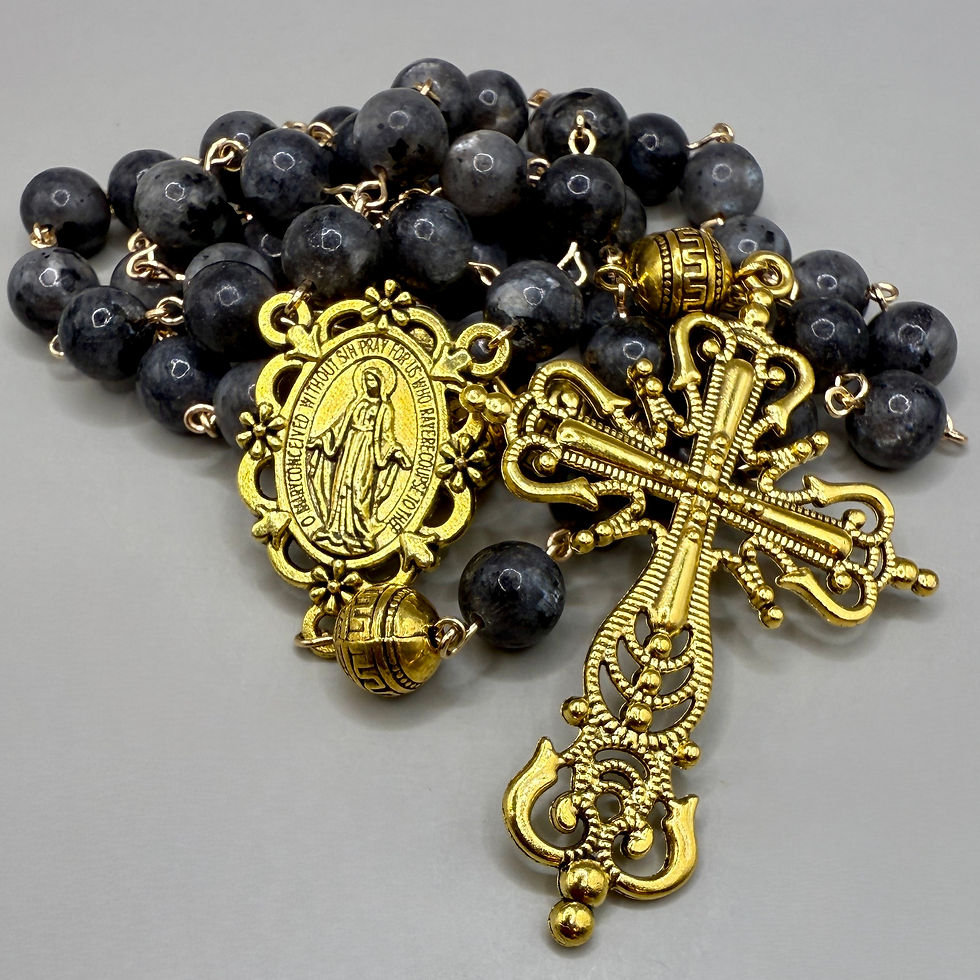 Thumbnail: Gothic Labradorite Ornate Cross Rosary
