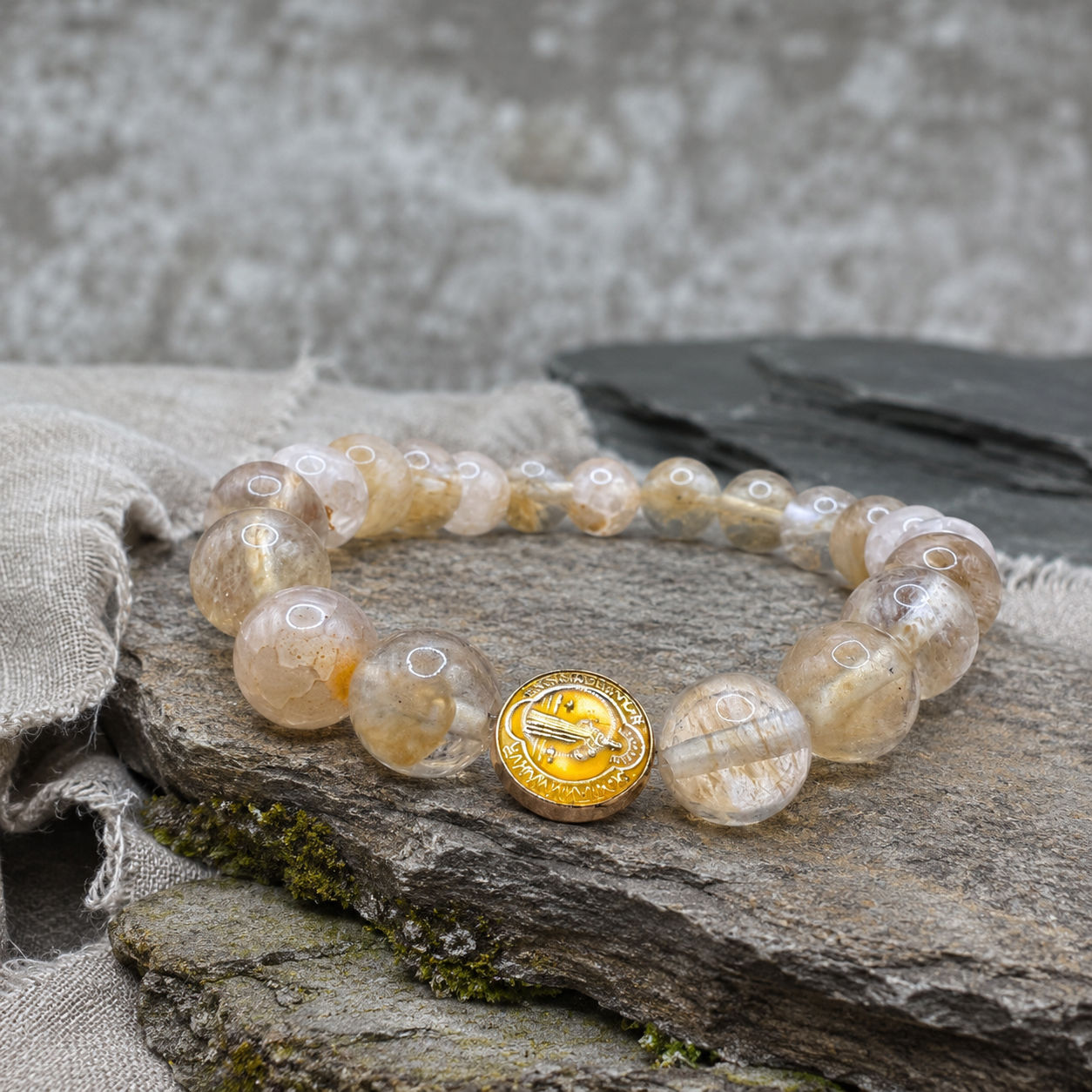 Yellow Citrine Saint Benedict Bracelet