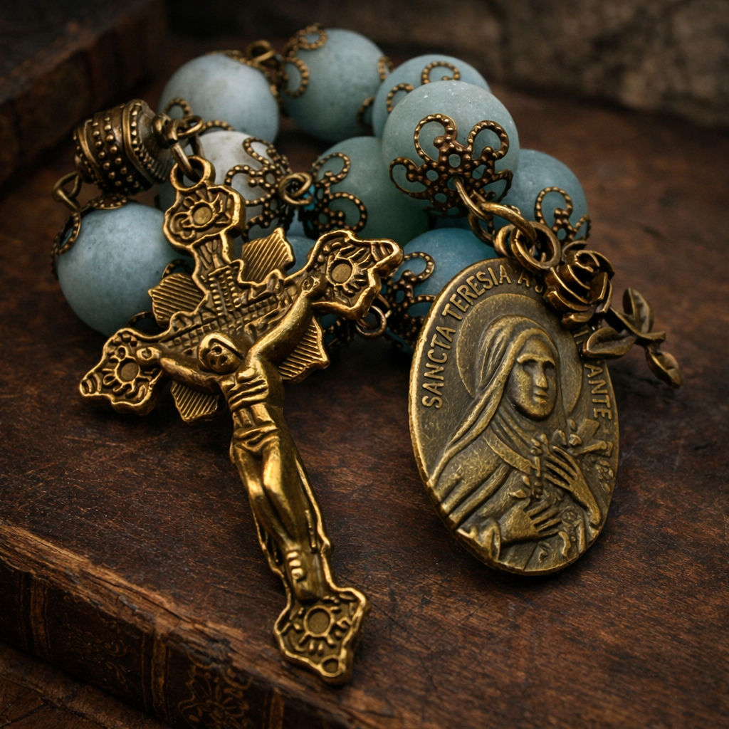 Saint Thérèse of Lisieux Chaplet Amazonite