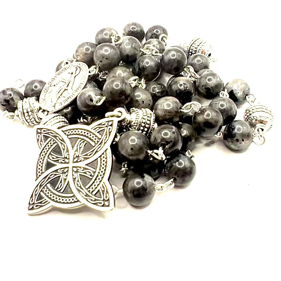 Thumbnail: Gothic Labradorite Celtic Rosary Beads