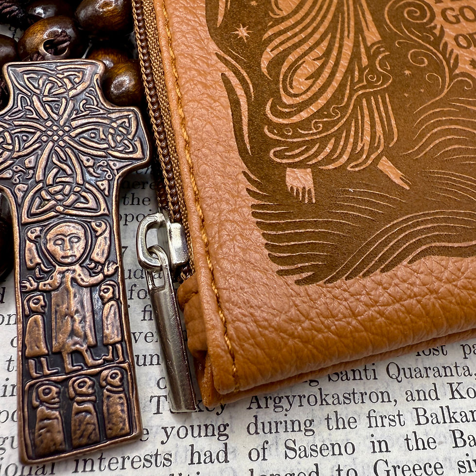 Thumbnail: Nativity Christmas Angel | Engraved Rosary Pouch | Personalised Rosary