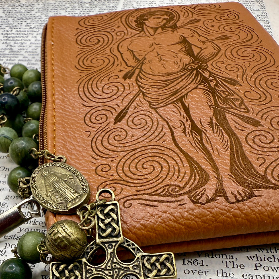 Thumbnail: Saint Sebastian  | Engraved Rosary Pouch | Personalised Rosary Case