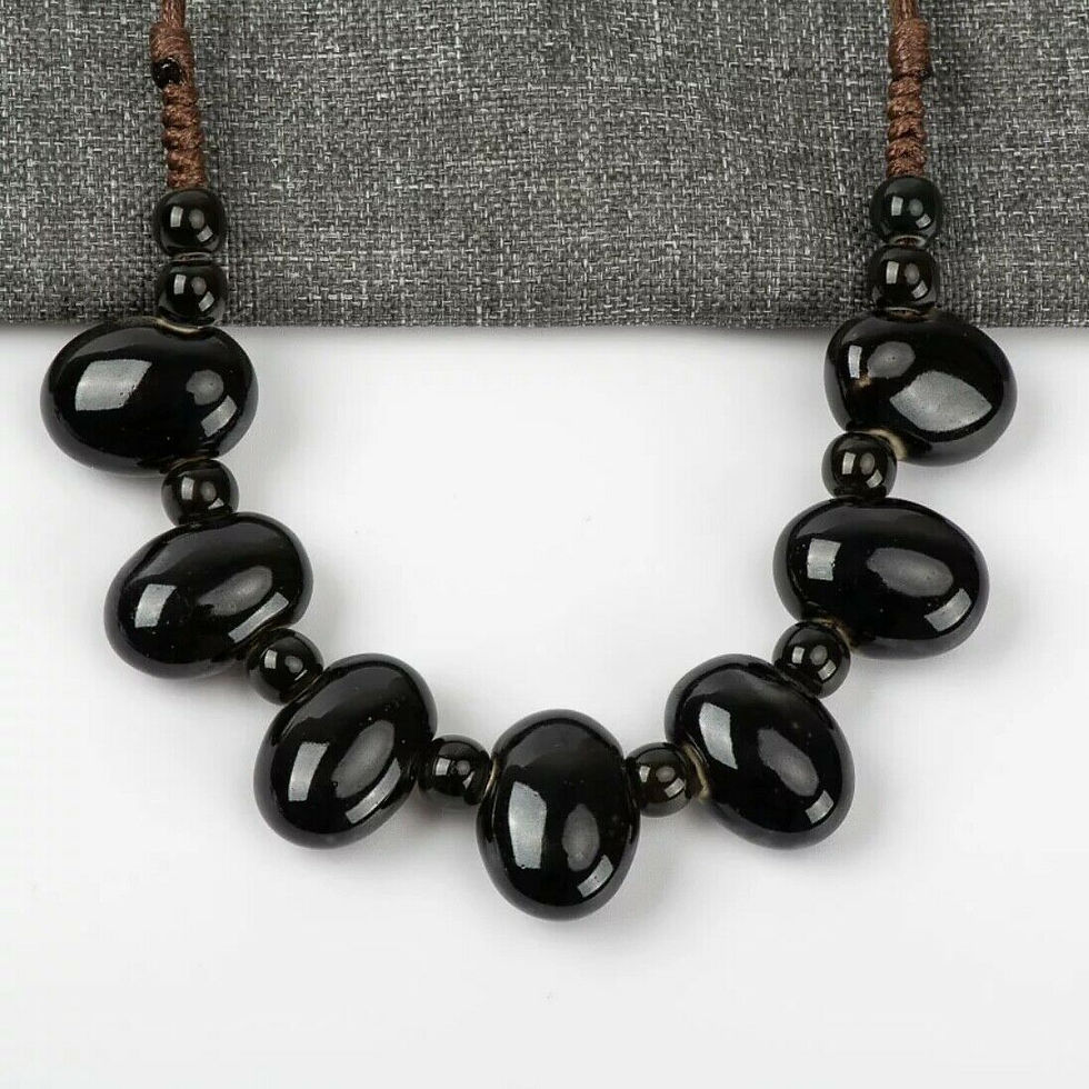 Thumbnail: Handmade Kiln Fired Ceramic Necklace