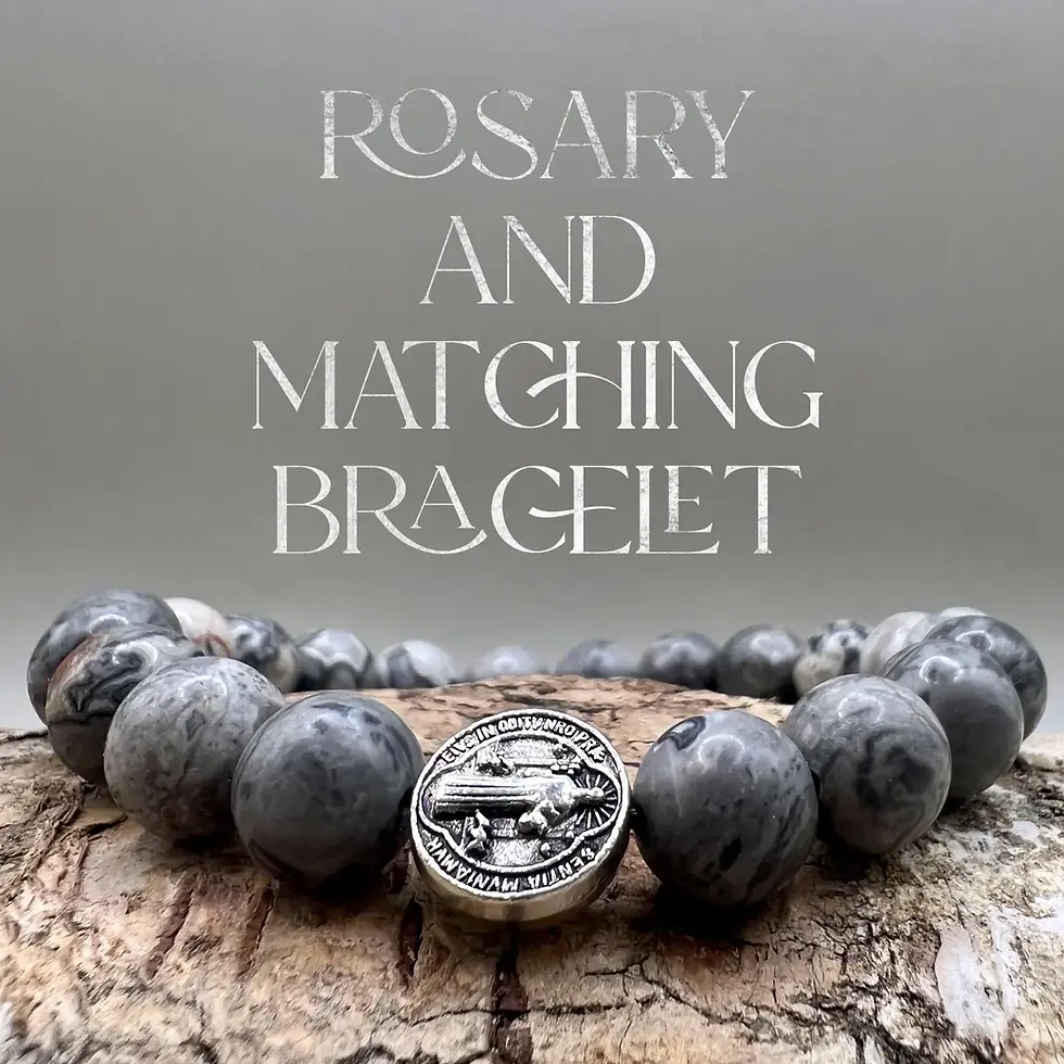 Thumbnail: Handmade Anglican Rosary Italian Marble | Carndonagh Cross Replica