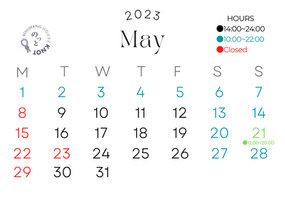 2023年5月営業日のお知らせ