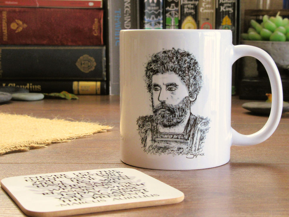 Thumbnail: Marcus Aurelius Stoic Mug and Coaster Set (Weapons of Reason)