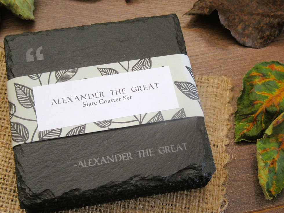 Thumbnail: Alexander The Great 4 Piece Riven-Edged Slate Coaster Set