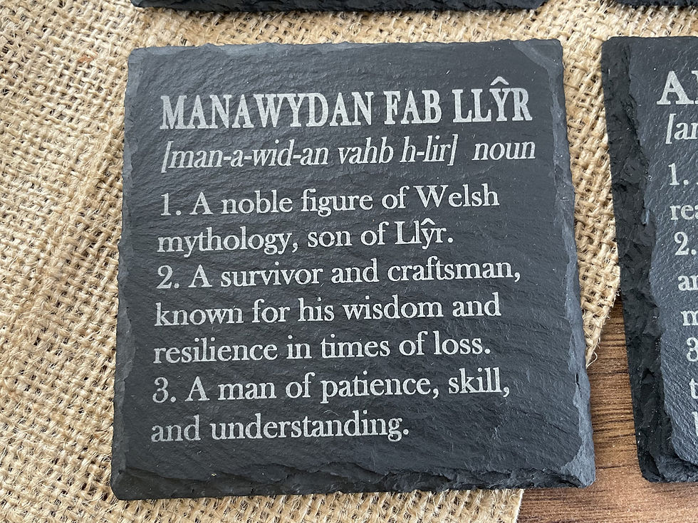 Thumbnail: Welsh Mythology 4 Piece Riven-Edged Slate Coaster Set