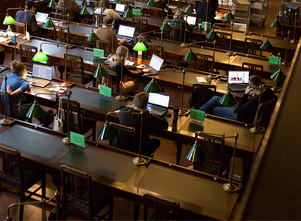 Contemporary view of the Main Reading Room, Adam Mickiewicz University Library in Poznań. Photo: M. Adamczewska