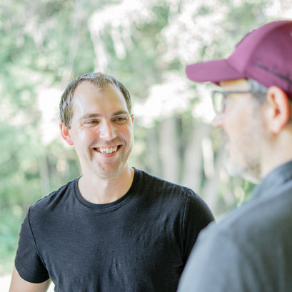 Two men talking in Tampa