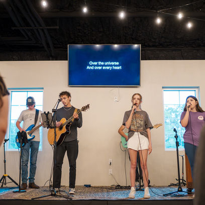 Student worship band playing