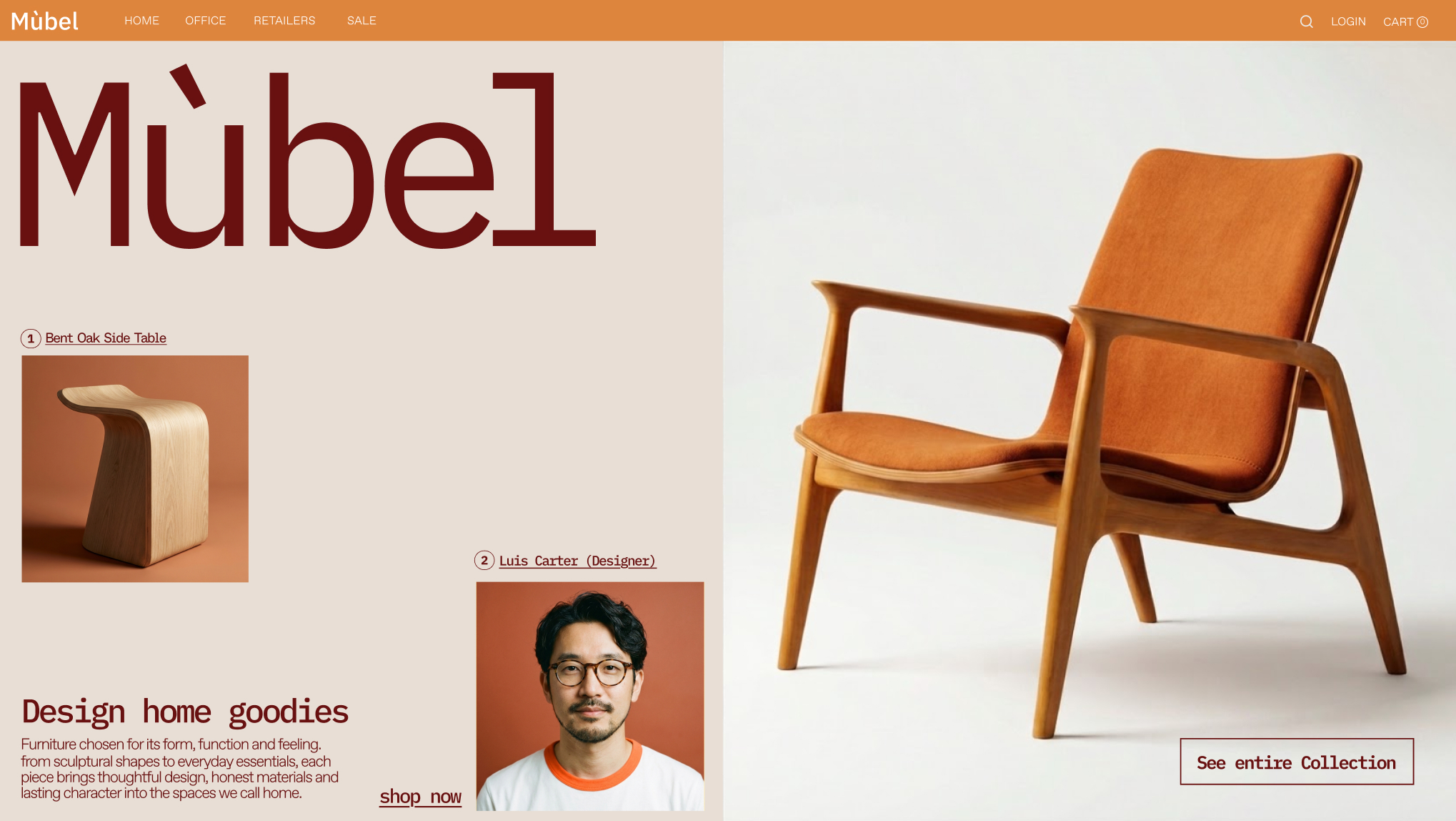 Modern interior design website showcasing a matching domain and professional business email setup with custom addresses.