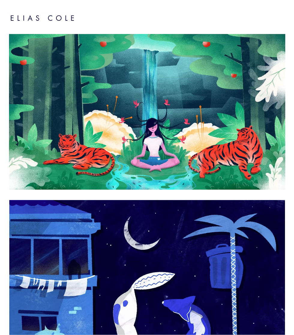 Illustration portfolio template for an illustrator