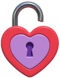 Heart as an opened lock.