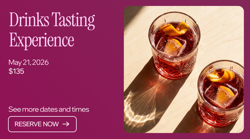 Wix's event business management software showcasing an online reservation card for a drinks tasking experience.