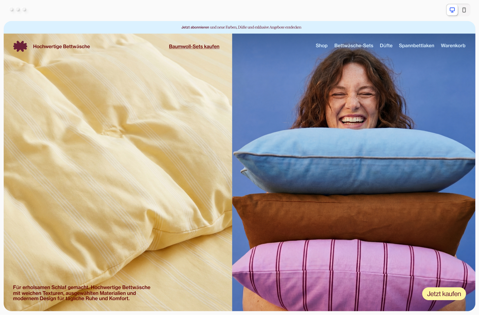 Startseite einer Website