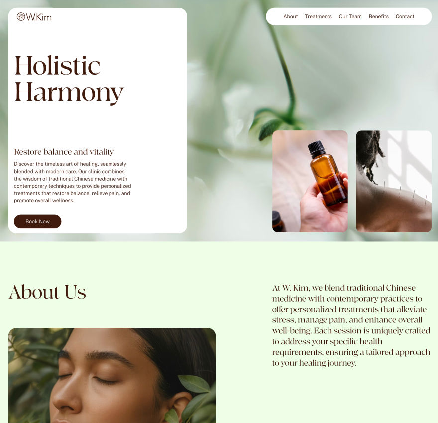 Acupuncture Clinic website template.